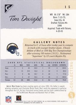 2001 Topps Gallery #15 Tim Dwight Back