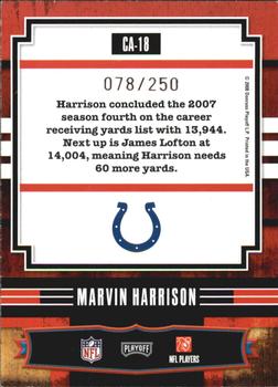 2008 Playoff Absolute Memorabilia - Canton Absolutes #CA-18 Marvin Harrison Back