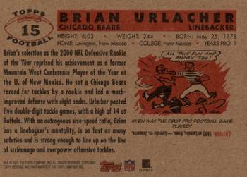 2001 Topps Heritage #15 Brian Urlacher Back