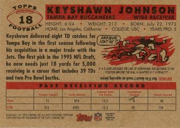 2001 Topps Heritage #18 Keyshawn Johnson Back