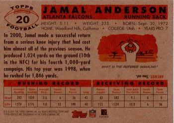 2001 Topps Heritage #20 Jamal Anderson Back