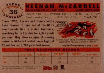 2001 Topps Heritage #36 Keenan McCardell Back