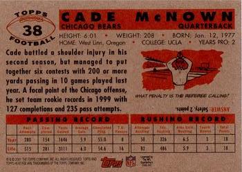 2001 Topps Heritage #38 Cade McNown Back