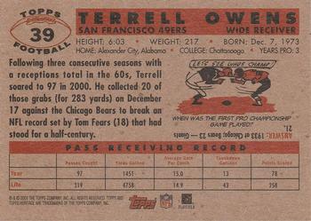 2001 Topps Heritage #39 Terrell Owens Back