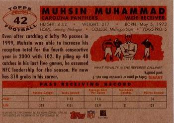 2001 Topps Heritage #42 Muhsin Muhammad Back
