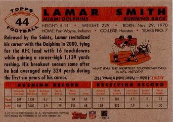 2001 Topps Heritage #44 Lamar Smith Back