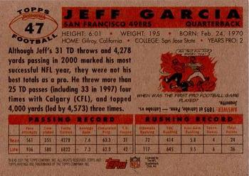 2001 Topps Heritage #47 Jeff Garcia Back