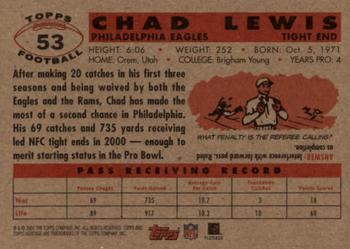 2001 Topps Heritage #53 Chad Lewis Back