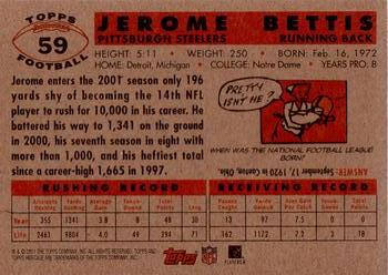 2001 Topps Heritage #59 Jerome Bettis Back