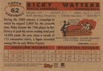 2001 Topps Heritage #62 Ricky Watters Back