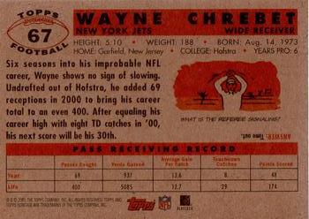 2001 Topps Heritage #67 Wayne Chrebet Back