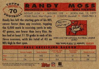 2001 Topps Heritage #70 Randy Moss Back