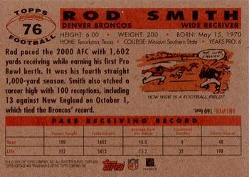2001 Topps Heritage #76 Rod Smith Back