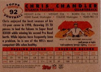 2001 Topps Heritage #92 Chris Chandler Back