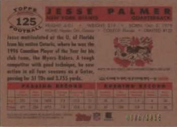 2001 Topps Heritage #125 Jesse Palmer Back