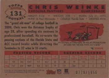 2001 Topps Heritage #131 Chris Weinke Back