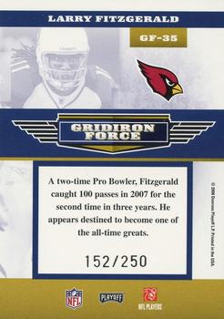 2008 Playoff Absolute Memorabilia - Gridiron Force #GF-35 Larry Fitzgerald Back