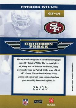 2008 Playoff Absolute Memorabilia - Gridiron Force Material Autographs Prime #GF-14 Patrick Willis Back