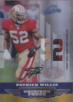 2008 Playoff Absolute Memorabilia - Gridiron Force Material Autographs Prime Jersey Number #GF-14 Patrick Willis Front