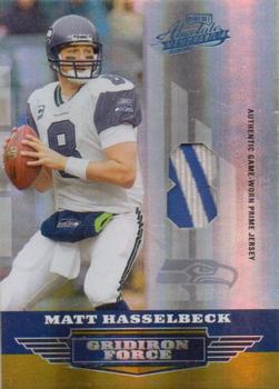2008 Playoff Absolute Memorabilia - Gridiron Force Material Prime Jersey Number #GF-37 Matt Hasselbeck Front