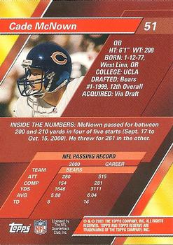 2001 Topps Reserve #51 Cade McNown Back
