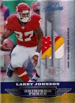 2008 Playoff Absolute Memorabilia - Gridiron Force Material Prime Position #GF-29 Larry Johnson Front