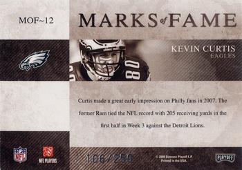 2008 Playoff Absolute Memorabilia - Marks of Fame #MOF-12 Kevin Curtis Back