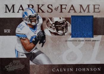 2008 Playoff Absolute Memorabilia - Marks of Fame Materials #MOF-4 Calvin Johnson Front