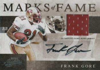 2008 Playoff Absolute Memorabilia - Marks of Fame Materials Autographs #MOF-7 Frank Gore Front