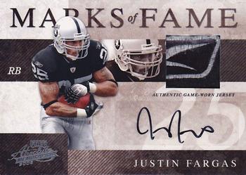 2008 Playoff Absolute Memorabilia - Marks of Fame Materials Autographs Prime #MOF-10 Justin Fargas Front