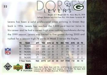 2001 UD Game Gear #32 Dorsey Levens Back