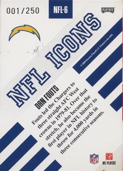 2008 Playoff Absolute Memorabilia - NFL Icons #NFL-6 Dan Fouts Back