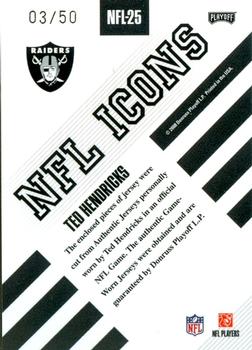 2008 Playoff Absolute Memorabilia - NFL Icons Materials #NFL-25 Ted Hendricks Back