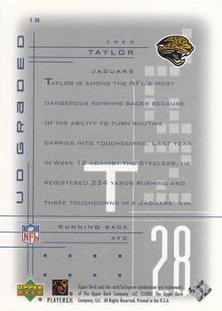2001 UD Graded #18 Fred Taylor Back
