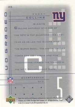 2001 UD Graded #26 Kerry Collins Back