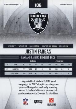 2008 Playoff Absolute Memorabilia - Retail #106 Justin Fargas Back