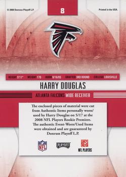 2008 Playoff Absolute Memorabilia - Rookie Jersey Collection #8 Harry Douglas Back
