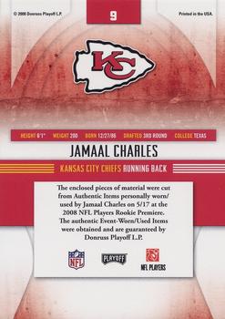 2008 Playoff Absolute Memorabilia - Rookie Jersey Collection #9 Jamaal Charles Back