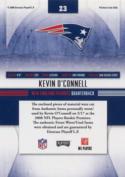 2008 Playoff Absolute Memorabilia - Rookie Jersey Collection #23 Kevin O'Connell Back