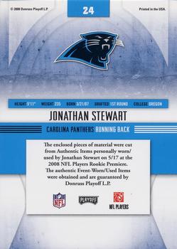 2008 Playoff Absolute Memorabilia - Rookie Jersey Collection #24 Jonathan Stewart Back