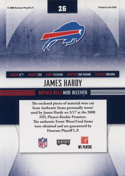 2008 Playoff Absolute Memorabilia - Rookie Jersey Collection #26 James Hardy Back