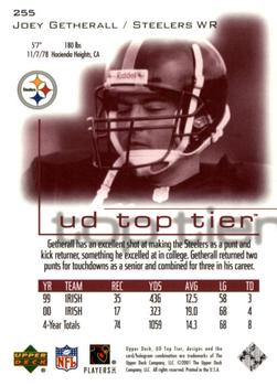 2001 Upper Deck Top Tier #255 Joey Getherall Back