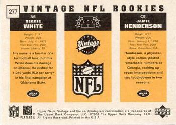 2001 Upper Deck Vintage #277 Jamie Henderson / Reggie White Back