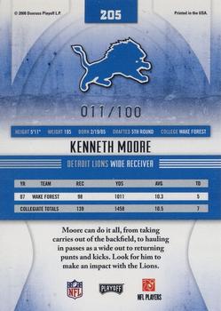 2008 Playoff Absolute Memorabilia - Spectrum Silver #205 Kenneth Moore  Back