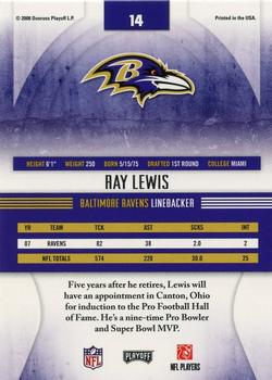 2008 Playoff Absolute Memorabilia - Spectrum Red #14 Ray Lewis Back