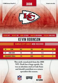 2008 Playoff Absolute Memorabilia - Spectrum Red #208 Kevin Robinson Back