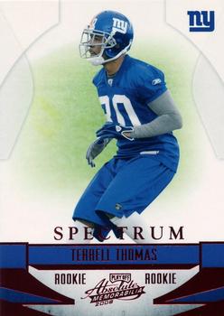 2008 Playoff Absolute Memorabilia - Spectrum Red #240 Terrell Thomas Front