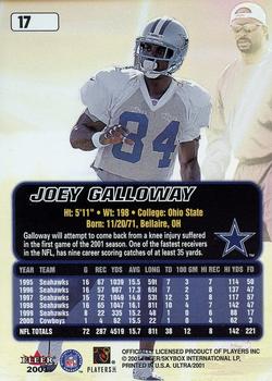 2001 Ultra #17 Joey Galloway Back