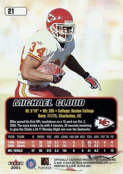 2001 Ultra #21 Michael Cloud Back