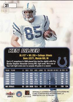 2001 Ultra #31 Ken Dilger Back